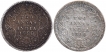 Silver Two Annas Coins of Victoria Empress of Calcutta and Bombay Mint of 1888.