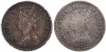 Silver Two Annas Coins of Victoria Empress of Calcutta and Bombay Mint of 1888.