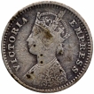 Silver Two Annas Coin of Victoria Empress of Bombay Mint of 1892.