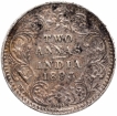 Silver Two Annas Coin of Victoria Empress of Bombay Mint of 1893.