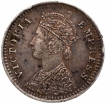 Silver Two Annas Coin of Victoria Empress of Bombay Mint of 1893.