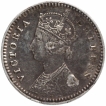 Silver Two Annas Coin of Victoria Empress of Calcutta Mint of 1895.