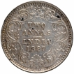 Silver Two Annas Coin of Victoria Empress of Bombay Mint of 1897.