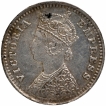 Silver Two Annas Coin of Victoria Empress of Bombay Mint of 1897.