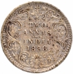 SIlver Two Annas Coin of Victoria Empress of Bombay Mint of 1898.