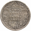 Silver Two Annas Coin of Victoria Empress of Bombay Mint of 1898.