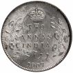 Silver Two Annas Coin of King Edward VII of Calcutta Mint of 1907.