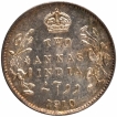 Silver Two Annas Coin of King Edward VII of Bombay Mint of 1910.