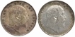 Silver Two Annas Coin of King Edward VII of Calcutta Mint of 1906 and 1907.