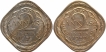 Cupro Nickel Two Annas Coins of King George VI of Calcutta and Bombay Mint of 1939.