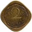 Nickel Brass Two Annas Coin of King George VI of Bombay Mint of 1944.