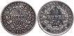 Silver Quarter Rupee Coins of Victoria Queen of Calcutta and Madras Mint of 1840.