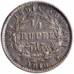 Silver Quarter Rupee Coin of Victoria Queen of Calcutta Mint of 1840.