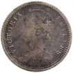 Silver Quarter Rupee Coin of Victoira Empress of Calcutta MInt of 1883.