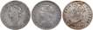 Silver Quarter Rupee Coins of Victoria Empress of Calcutta and Bombay Mint of 1889.