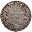 Silver Quarter Rupee Coin of Victoria Empress of Bombay Mint of 1891.