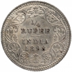 Silver Quarter Rupee Coin of Victoria Empress of Calcutta Mint of 1898.