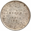 Silver Quarter Rupee Coin of Victoria Empress of  Calcutta Mint of 1901.