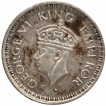 Silver Quarter Rupee Coin of King George VI of Bombay Mint of 1943.