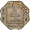 Cupro Nickel Four Annas Coin of King George V of Bombay Mint of 1919.