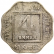 Cupro Nickel Four Annas Coin of King George V of Calcutta Mint of 1921.