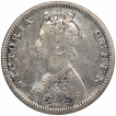 Silver Half Rupee Coin of Victoria Queen of Bombay Mint of 1874.