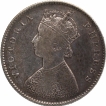 Silver Half Rupee Coin of Victoria Empress of Calcutta Mint of 1886.