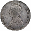 Silver Half Rupee Coin of Victoria Empress of Calcutta Mint of 1888.