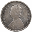 Silver Half Rupee Coin of Victoria Empress of Bombay Mint of 1889.