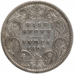 Silver Half Rupee Coin of Victoria Empress of Calcutta Mint of 1892.