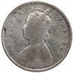 Silver Half Rupee Coin of Victoria Empress of Calcutta Mint of 1892.