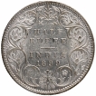 Silver Half Rupee Coin of Victoria Empress of Bombay Mint of 1899.