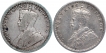 Silver Half Rupee Coins of King George V of Calcutta Mint of 1912.