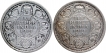 Silver Half Rupee Coins of King George V of Calcutta and Bombay Mint of 1914.