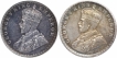 Silver Half Rupee Coins of King George V of Bombay Mint of 1919.