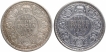 Silver Half Rupee Coins of King George V of Calcutta Mint of 1934.