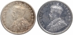 Silver Half Rupee Coins of King George V of Calcutta Mint of 1934.