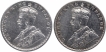 Silver Half Rupee Coins of King George V of Bombay Mint of 1926 and 1936.