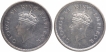 Silver Half Rupee Coins of King George VI of Calcutta and Bombay Mint of 1939.