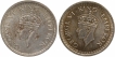 Silver Half Rupee Coins of King George VI of Bombay Mint of 1942.