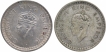 Silver Half Rupee Coins of King George VI of Lahore Mint of 1944.