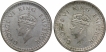 Silver Half Rupee Coins of King George VI of Bombay Mint of 1945.