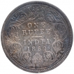 Silver One Rupee Coin of Victoria Queen of Calcutta Mint of 1862.