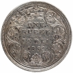 Silver One Rupee Coin of Victoria Queen of Bombay Mint of 1862.