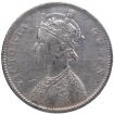 Silver One Rupee Coin of Victoria Queen of Bombay Mint of 1862.