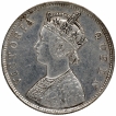 Silver One Rupee Coin of Victoria Queen of Bombay Mint of 1862.