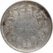 Silver One Rupee Coin of Victoria Queen of Bombay Mint of 1862.