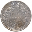 Silver One Rupee Coin of Victoria Queen of Bombay Mint of 1862.