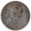 Silver One Rupee Coin of Victoria Queen of Bombay Mint of 1862.