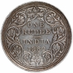 Silver One Rupee Coin of Victoria Queen of Bombay Mint of 1862.